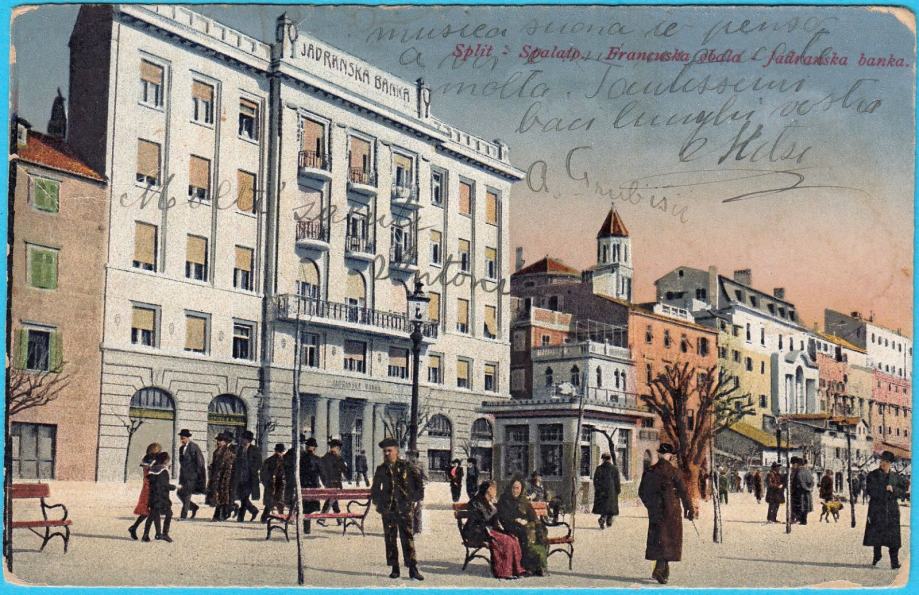 SPLIT - SPALATO Francuska obala i Jadranska banka - putovala 1920-tih