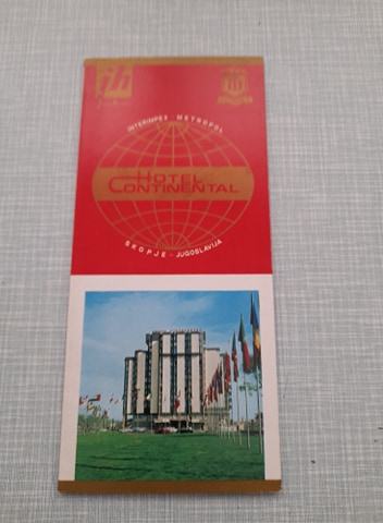 turistički prospekt iz 70-tih godina hotel continental skoplje