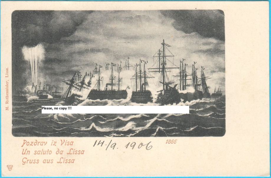 VIŠKA BITKA 1866 (Otok Vis) stara razglednica * Gruss aus Lissa - Vis