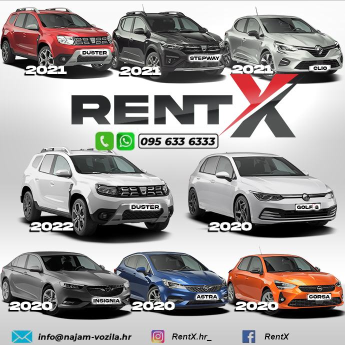 ►Rent a Car - Najam osobnih vozila - RentX.hr - Već od 20€◄