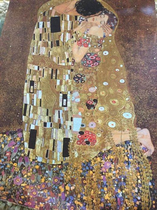 Gustav Klimt - poljubac, grafika 70x50cm