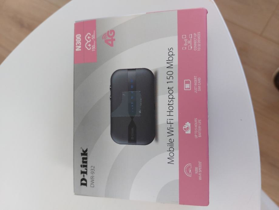 D-Link DWR-932 Hotspot 4G LTE Portatile - Wi-Fi N150, Slot SIM, Batteria 2020 MAh