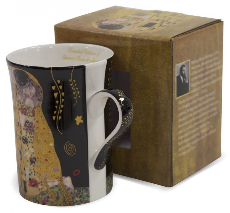 Šalica Gustav Klimt u poklon pakiranju, crna podloga