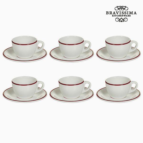 Tea set China crockery Bela Bordo (12 pcs) - Kitchen's Deco Zbirka by