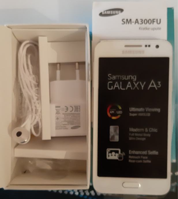 Samsung Galaxy A3 A300FU + 2GO Bluetooth Headset + Powerbank