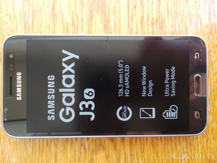 Samsung Galaxy J3, novo, crni, račun i ovjeren jamstveni list.