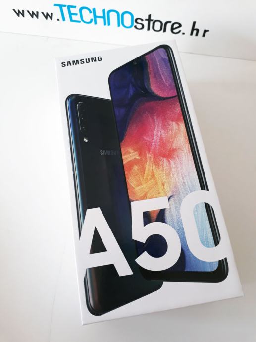 Samsung Galaxy A50 2019 Dual Sim (crna boja,novo,zapakirano,dostava)