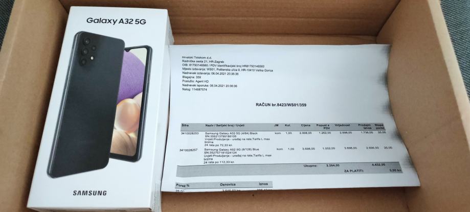 Samsung Galaxy A32 5G, dual sim, NOVO ZAPAKIRANO