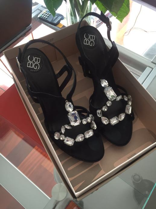 Sandales BCBG Pour Femme - Cuir Argenté/Doré, Talons Hauts, Taille US 6, Neuves Avec Emballage