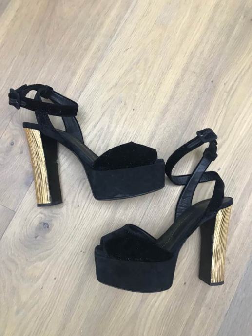 Sandales Giuseppe Zanotti Daim Noir Laser - Taille 37.5 EU - Occasion Excellent état