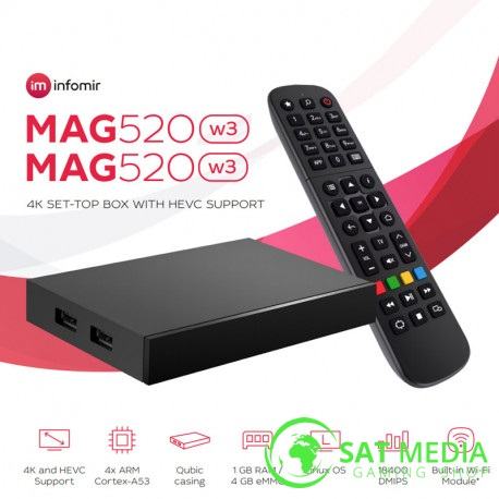 MAG 520 W3 WiFi 4K IPTV Prijemnik,novo u trgovini,račun,garancija 1god