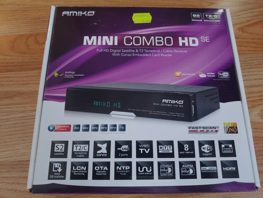 Prodajem reciver prijemnik  Amiko Mini Combo HD SE (DVB-S i DVB-T2)