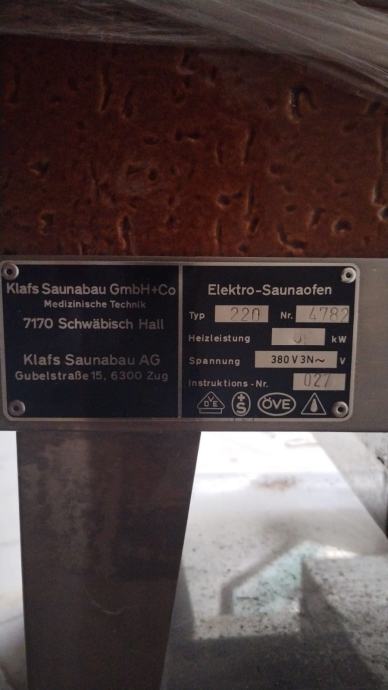 Kvalitetna Njemačka Peć za saunu snage 6KW