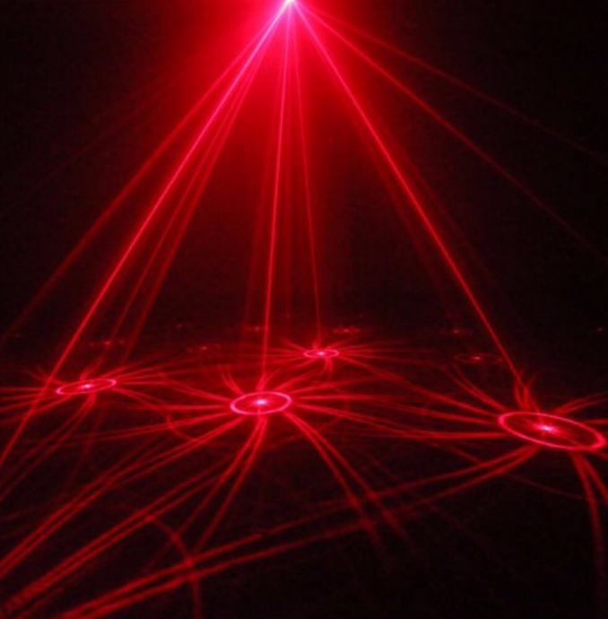 Laser animacija (x48) - crvena boja  zrake - disco