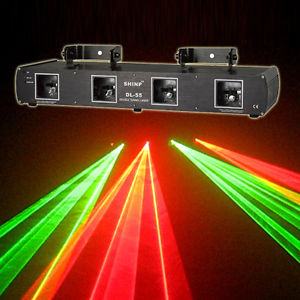 Laser efekt s 4 laserske zrake i audio i DMX512 kontrolom