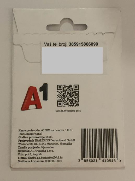 A1 start paket, lako pamtljiv broj 0915866899