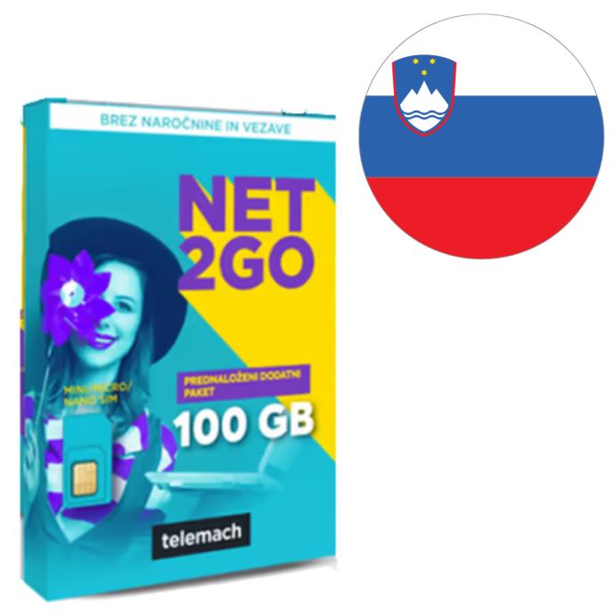 Slovenia SIM kartica sa 100Gb mobilni za 30 dana, pretplatnik