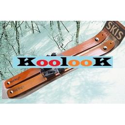 Drvene skije za djecu KoolooK s univerzalnim vezami - 90 cm