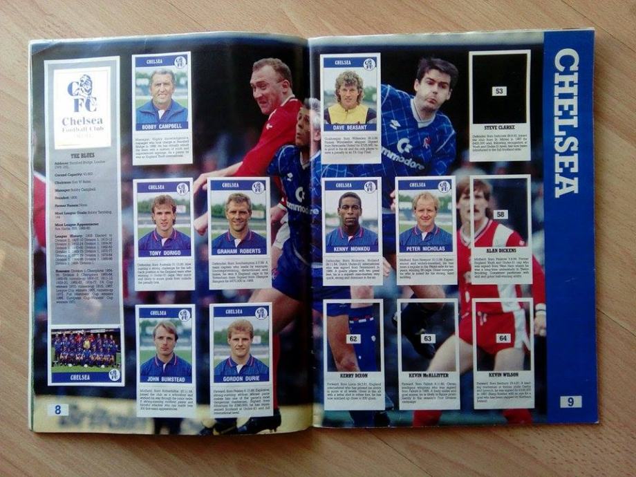 Football 90 Panini + poster - Engleska i škotska premijer liga RARITET