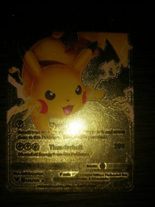Pikachu Photo Zlatna Pokémon Pikachu karta