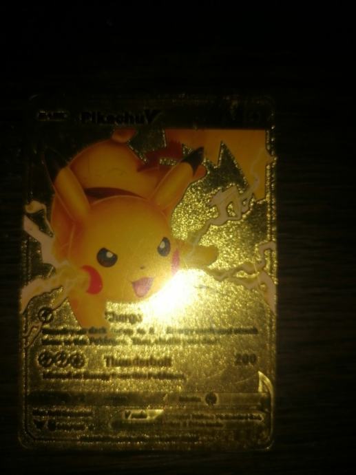 Pikachu Photo Zlatna Pokémon Pikachu karta