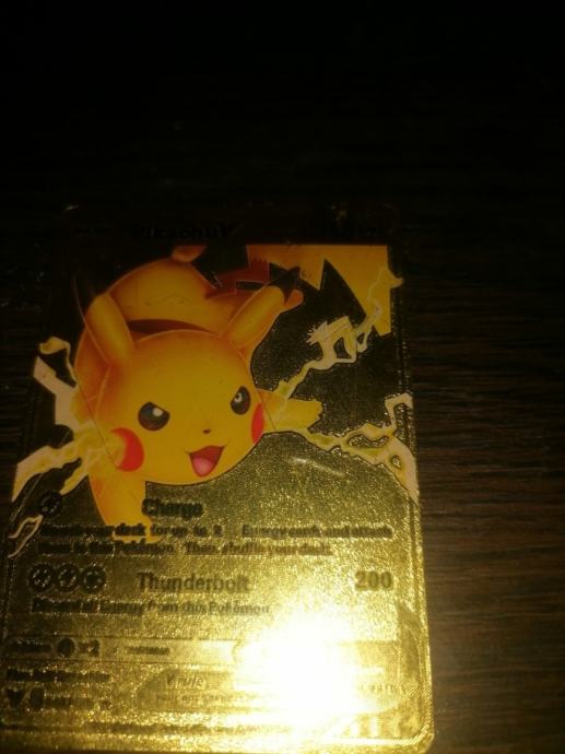 Pikachu Photo Zlatna Pokémon Pikachu karta