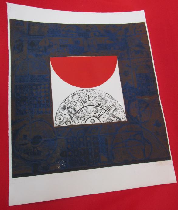 BRANKO MILJUŠ slikar EKVINOCIJ, ORIG. GRAFIKA 1965.g.