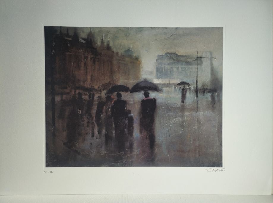 Fahrudin Šadić - Kiša II - serigrafija s potpisom autora - NOVO