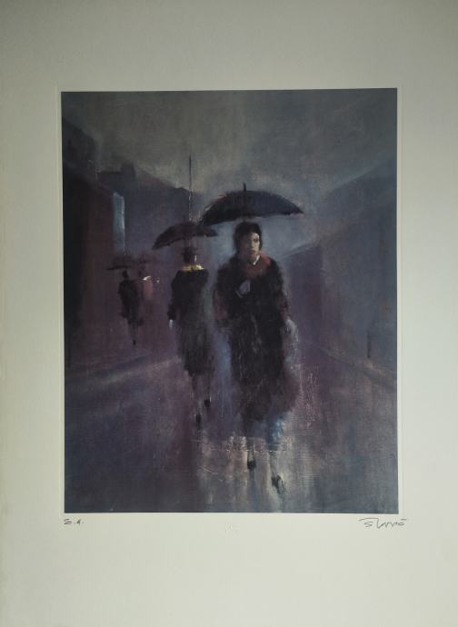 Fahrudin Šadić - Kiša III - serigrafija s potpisom autora - NOVO