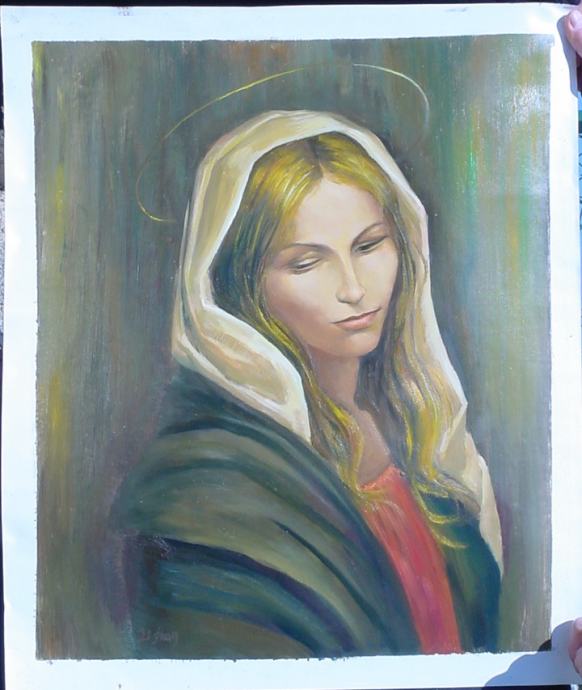 Slika Djevice Marije - ručni rad, ulje na platnu