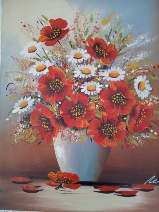 Umjetnička slika Cvijeće makovi u vazi