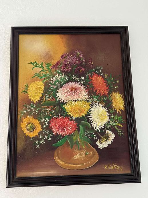 Unikatna umjetnička slika "Vaza sa cvijećem"