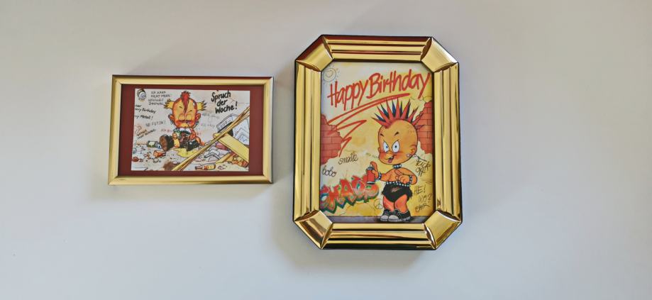 Uokvirena slika -  Happy Birthday Grafiter 17 x 22 cm i 16 x 11 cm