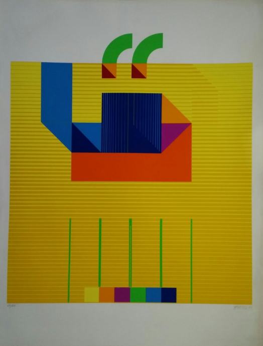 Vinko Fišter "Geometrija 2" svilotisak serigrafija 100x70cm