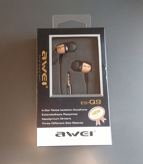 Awei ES-Q9 slušalice s drvenim kućištima, super Bass, NOVO!