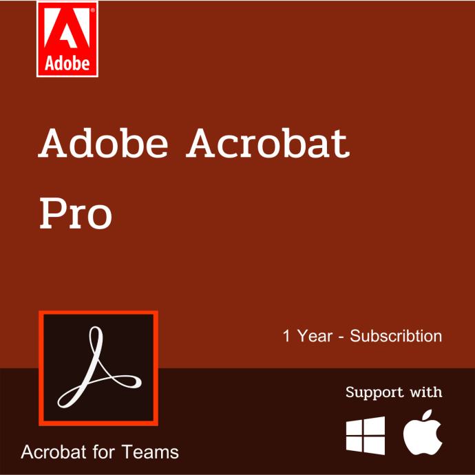 Adobe Acrobat Pro for Teams MLP EU Eng 1 god. NOVO R1 RAČUN PDV