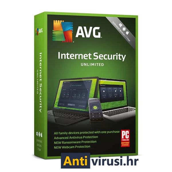 AVG Internet Security 2024 (20 uređaja, 2 godine) - Antivirusi.hr