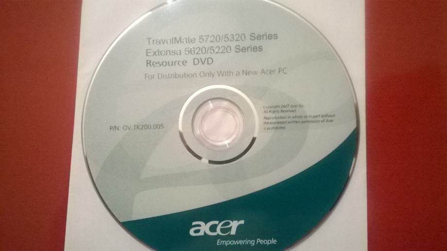 Instalacijski dvd sa driverima za Acer travelmate 5320 - RI