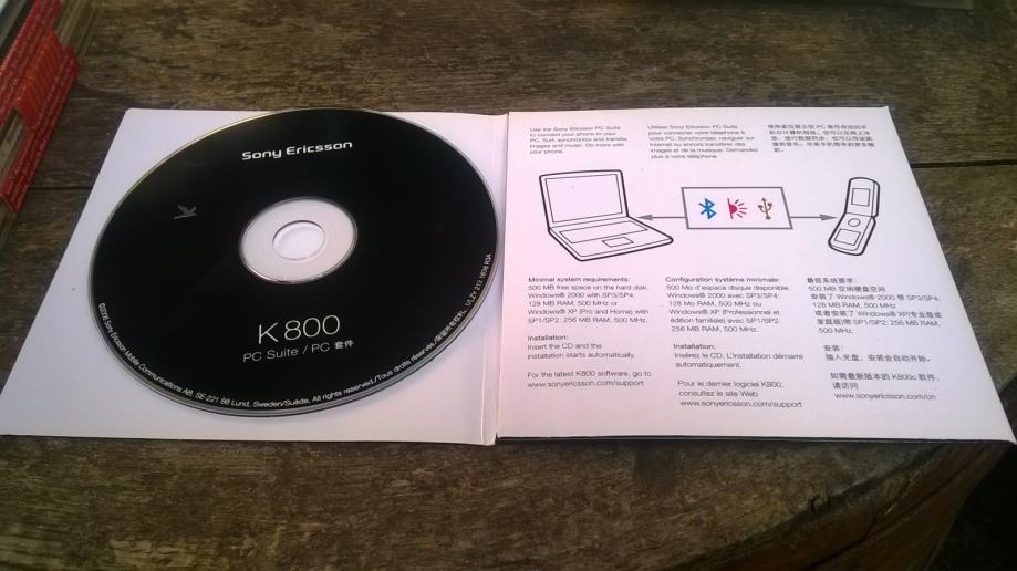 SONY ERICSSON K800 PC SUITE CD ROM