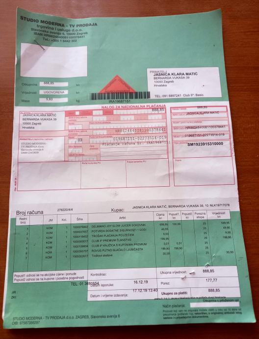 Delimano sokovnik SLOW JUICER, nekorišten, garantni rok.