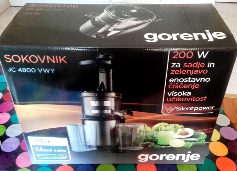 Sokovnik slow juicer Gorenje JC 4800 VWY, novi, garancija 2 god.