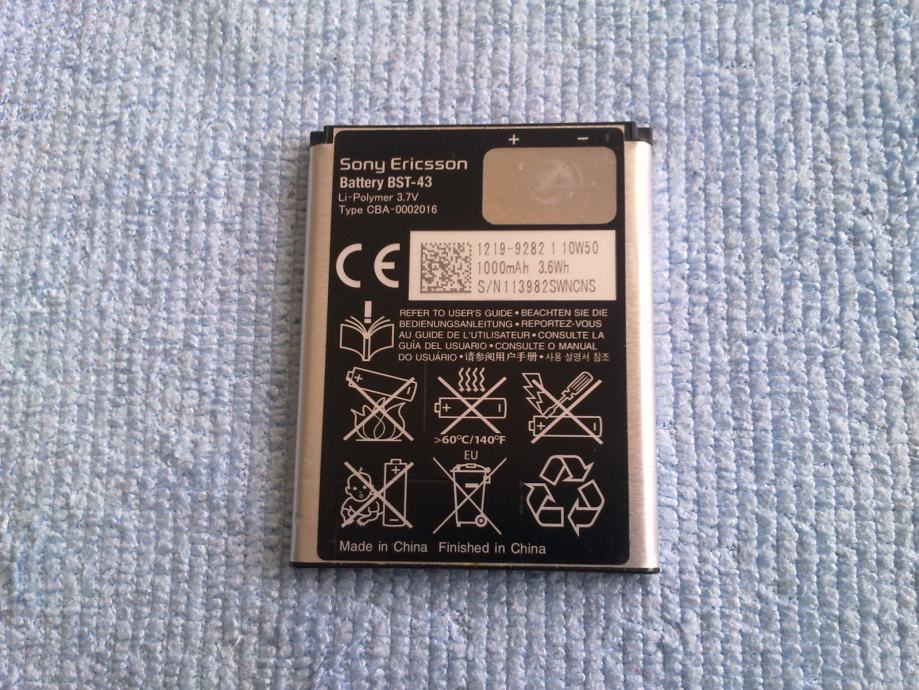 Batterie Originale Sony Ericsson BST-43 - Modèle BA800 - Pour Téléphones Elm, Hazel, Mix Walkman