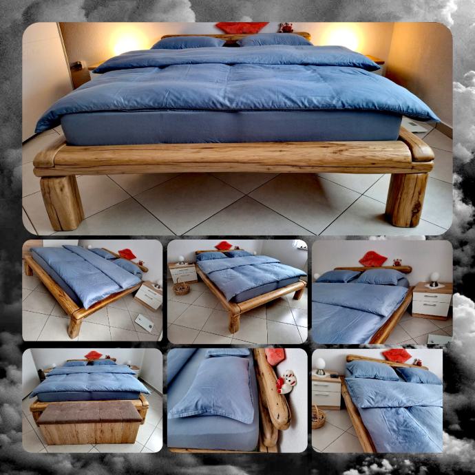 Rustikalni kreveti napravljeni od starih hrastovih greda i građe