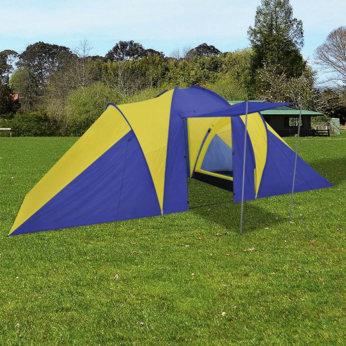 Šator za kampiranje za 6 osoba tamna plava/žuta - NOVO