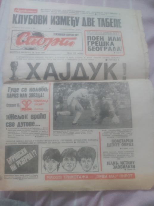 SPORT CASOPIS NK HAJDUK SPLIT POBJEDNIK KUPA MARSALA TITA 1987