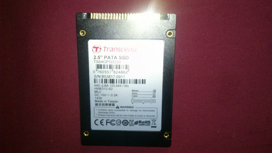 ** "Transcend" 2.5" 64 GB PATA SSD disk - NOVO - POVOLJNO **