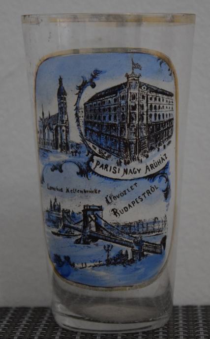 Budimpešta, Budapest - stara suvenir čaša iz 19-og stoljeća, mozaik