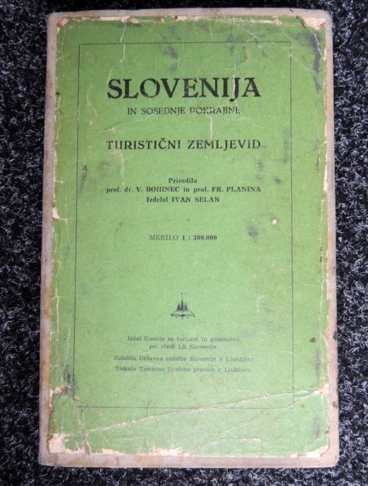 Slovenija in sosedne pokrajine turistični zemljevid