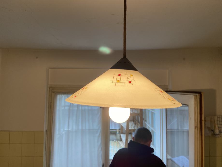 Staklena lampa, Visilica iz 50tih, luster