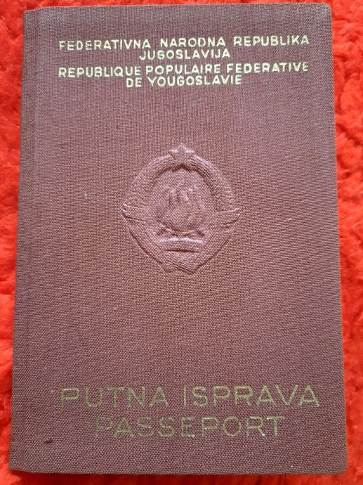 Stara putovnica pasoš putna isprava FNRJ